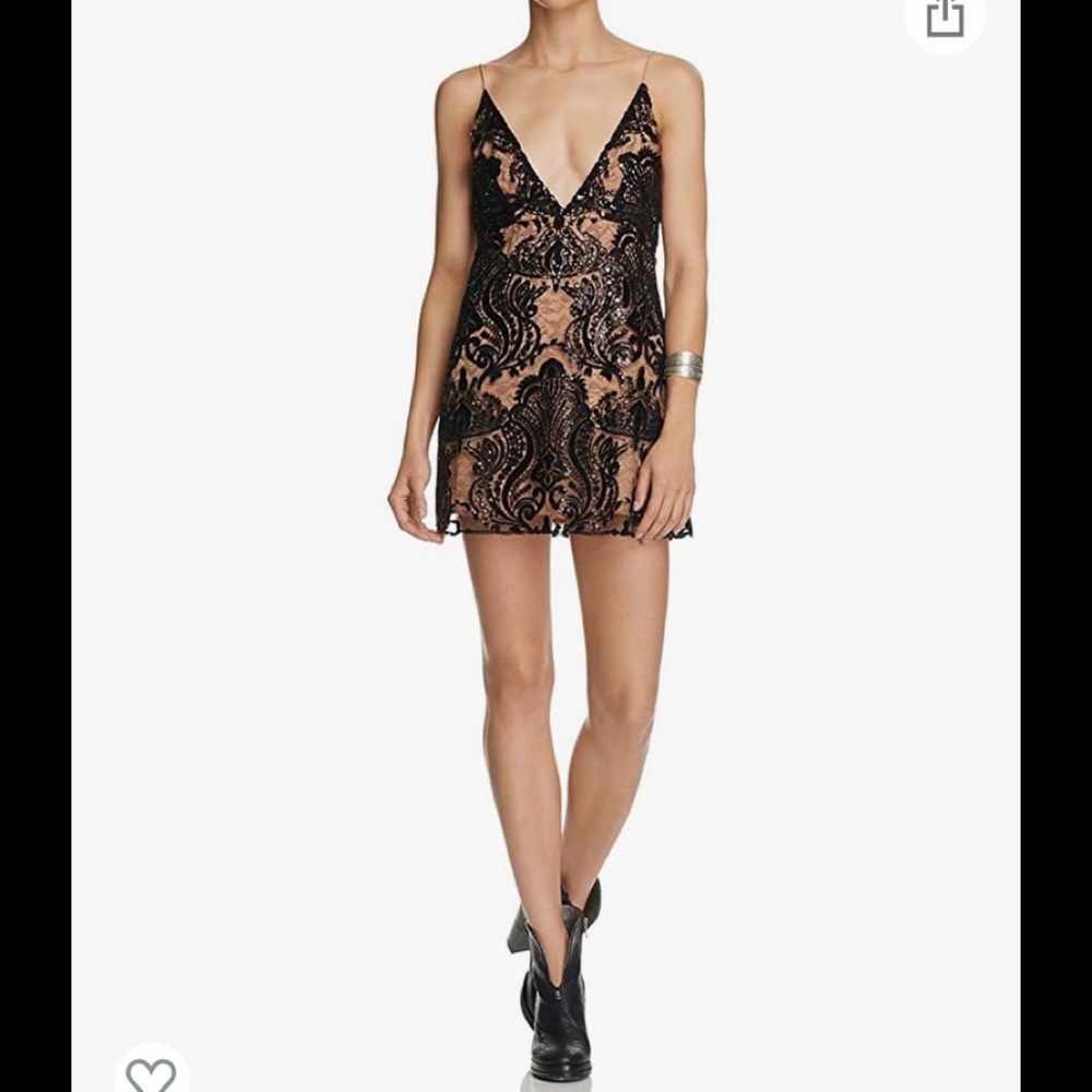 Free People Night Shimmer Mini Dress Size 8